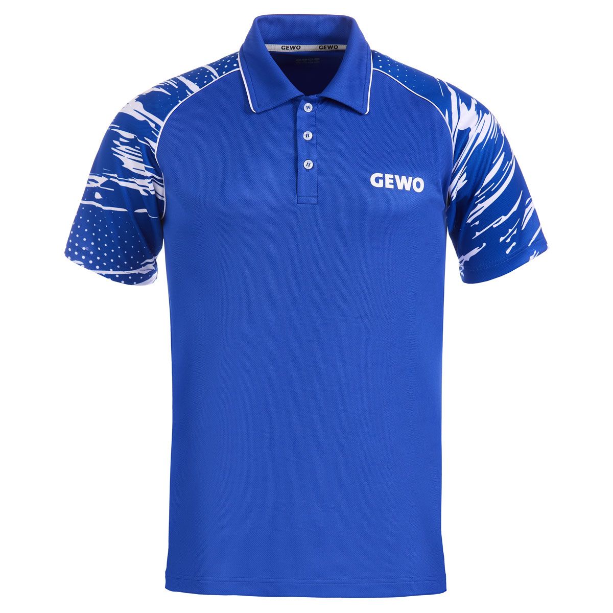 GEWO Poloshirt Marmo blau/weiß